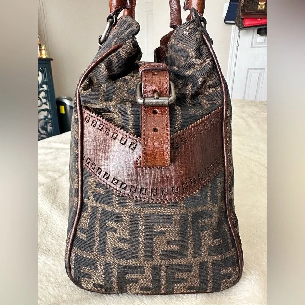 Fendi Zucca Brown Canvas Shoulder/Hand Bag - Picture 5 of 16